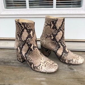 Cecile Snakeskin Ankle Boot